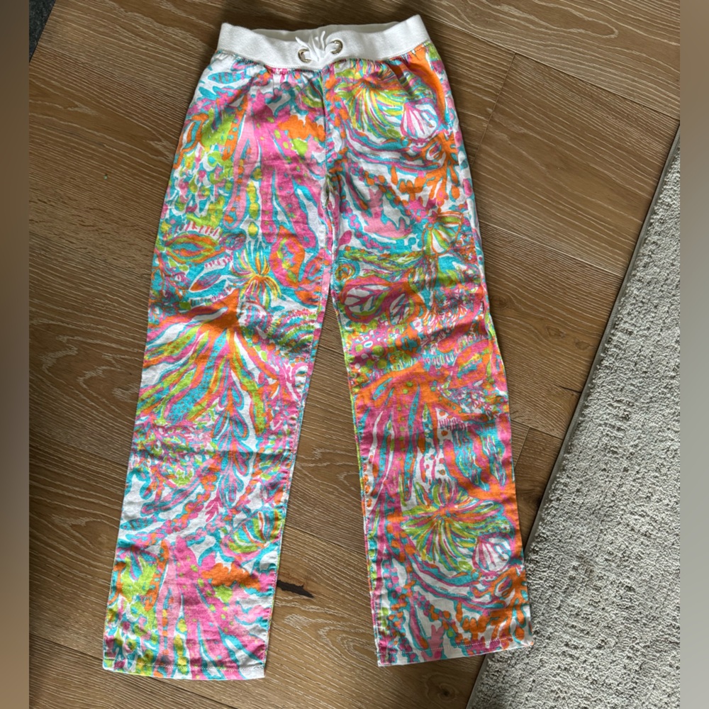 Girls size large 8/10 linen wide leg pants
